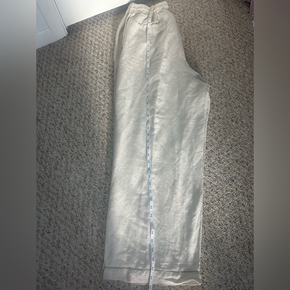 Lane Bryant Beige natural Linen Wide-Leg Pants size 14/16 - Picture 6 of 8